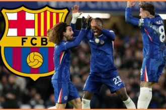 Marc Cucurella celebrates with his Chelsea teammates