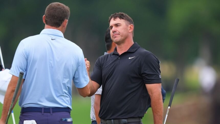 Brooks Koepka at back, Scottie Scheffler lurking behind Byron Nelson.