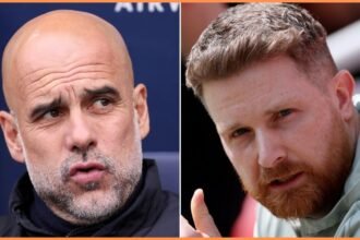 Pep Guardiola and Calum McFarlane