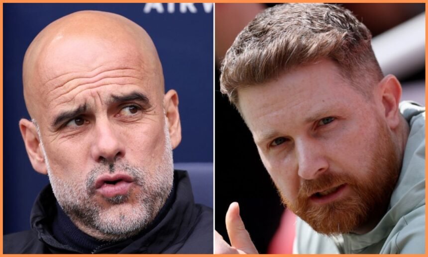 Pep Guardiola and Calum McFarlane