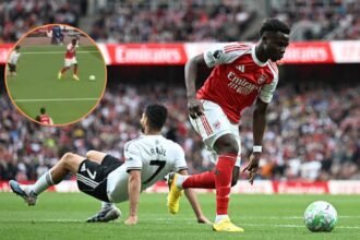 Saka assist vs Fulham