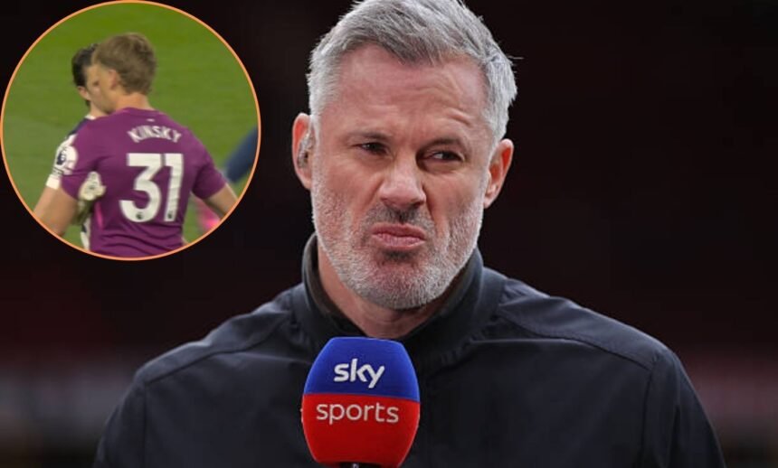 Jamie Carragher on Sky Sports with overlay of Antonin Kinsky