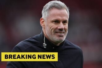 Jamie Carragher with Breaking news overlay