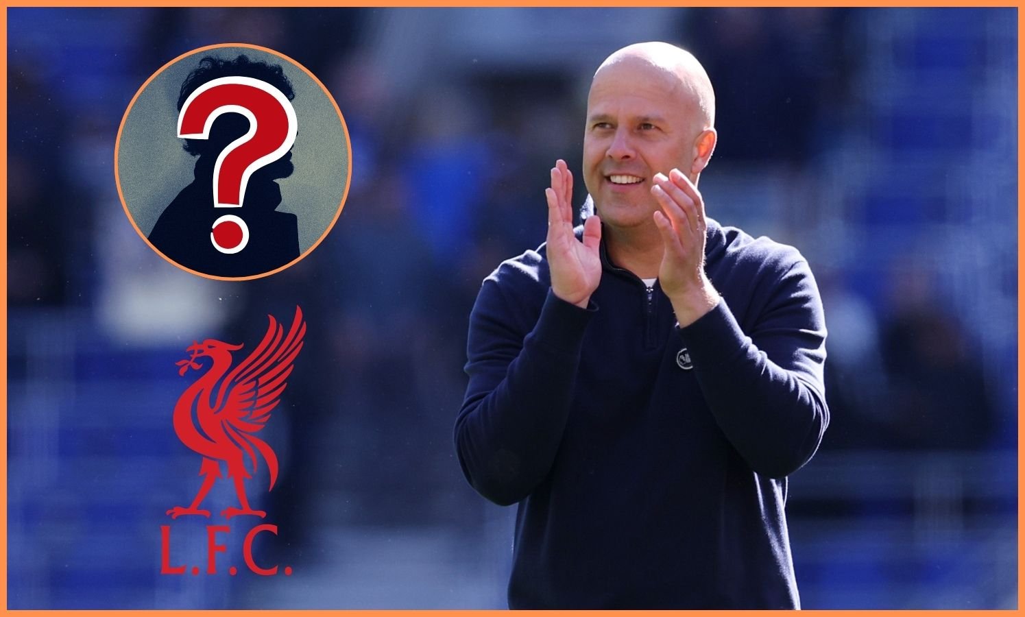 Arne Slot applauding the Liverpool fans