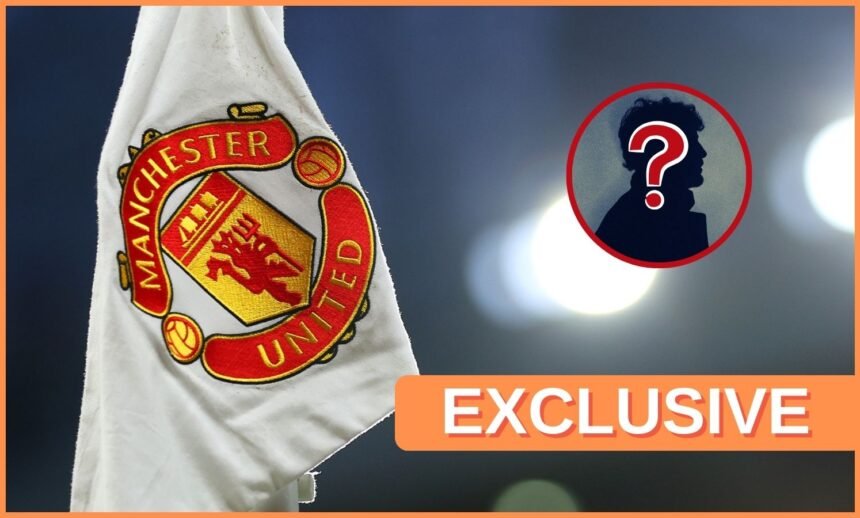 Manchester United logo on corner flag, and