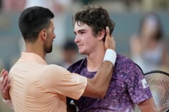 Djokovic's 25th major tournament appearance ends with loss to Fonseca at French Open