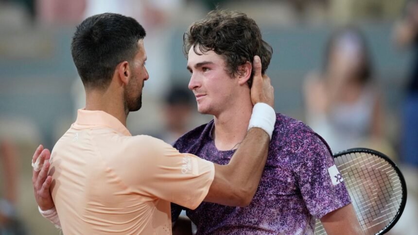 Djokovic's 25th major tournament appearance ends with loss to Fonseca at French Open