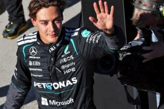 Russell edged out Antonelli to pole