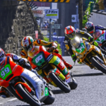 Jeremy McWilliams leads Peter Hickman, Alastair Seeley, Paul Jordan, 2026 North West 200, Supertwin. Credit: Pacemaker Press/North West 200.