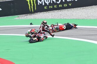 Johann Zarco crashes at the 2026 Catalan MotoGP