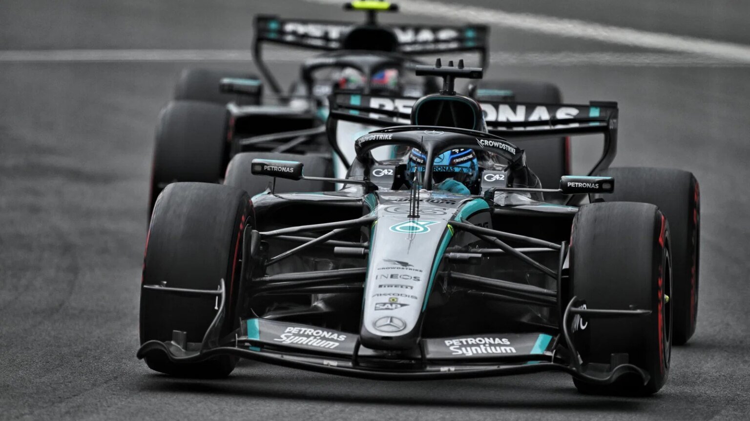 Russell retired from the lead on lap 30