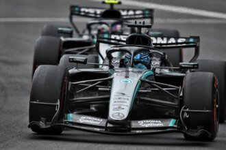 Russell retired from the lead on lap 30