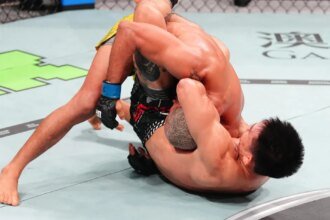 Song Yadong lands a surprise guillotine choke on Deiveson Figueiredo in the main event of UFC Macau
