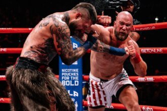 Video: Alex Terrible suffers multiple knockdowns before being stopped by Cameron Delano in Blood4Blood main event