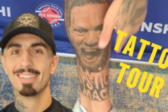 Look Fighter Has Conor McGregor, Tyson, Ali, Jon Jones and Fury Tattooed on His Leg Aaron Slimane SENSHI
