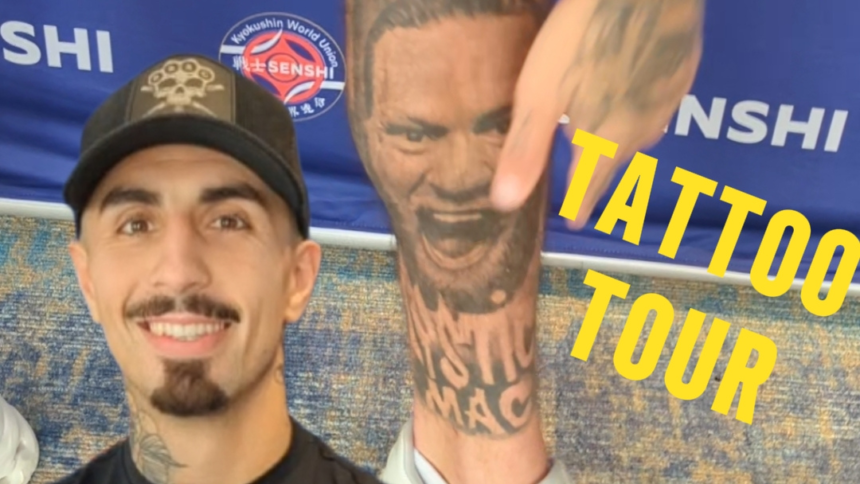 Look Fighter Has Conor McGregor, Tyson, Ali, Jon Jones and Fury Tattooed on His Leg Aaron Slimane SENSHI
