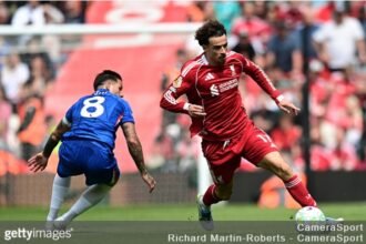 Liverpool 1-1 Chelsea: Enzo Fernandes' free-kick brilliantly cancels out Ryan Gravenbirch's opener