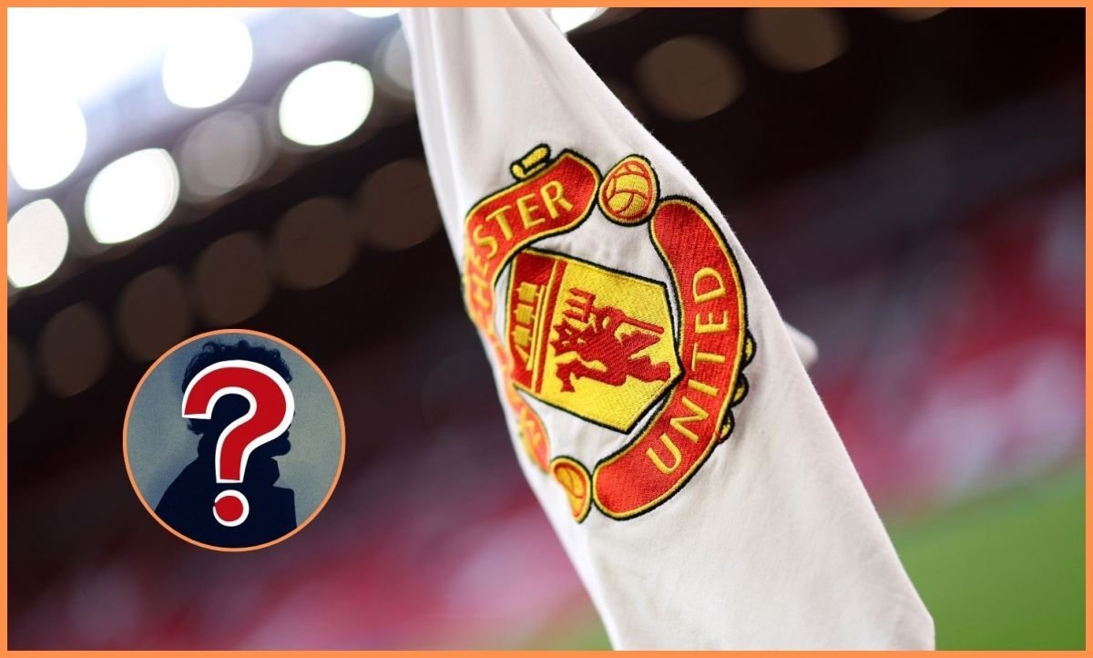Man United corner flag with mystery player