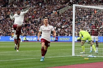 Trossard scoring against West Ham