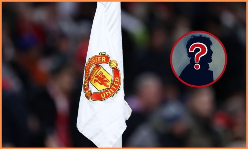 Manchester United flag with overlay of breaking news