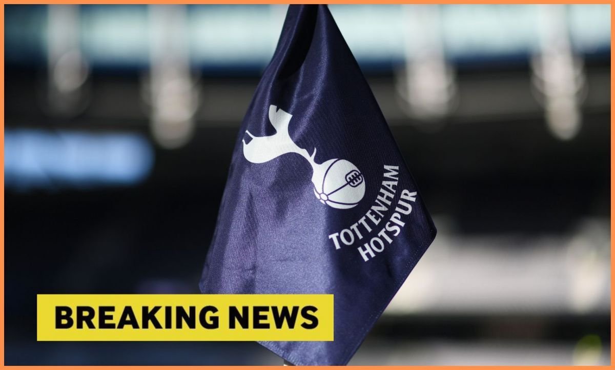 Tottenham corner flag with breaking news overlay
