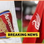 Arsenal and Liverpool logos, and