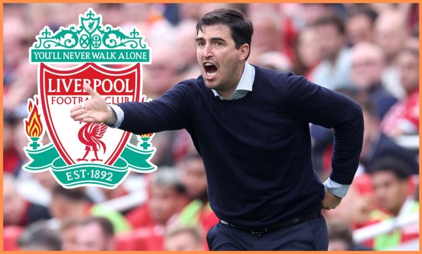 Andoni Iraola during Liverpool vs Bournemouth at Anfield