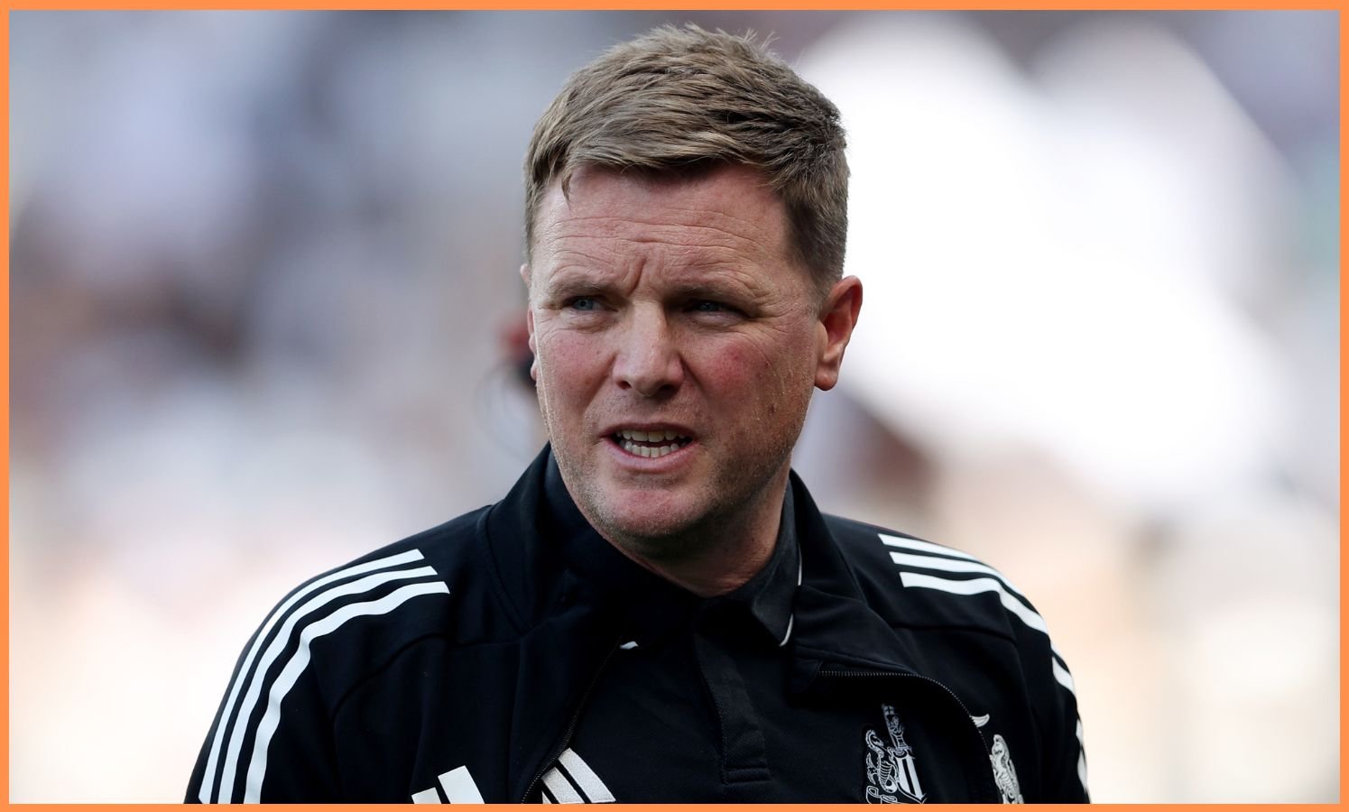 Newcastle manager Eddie Howe looks on