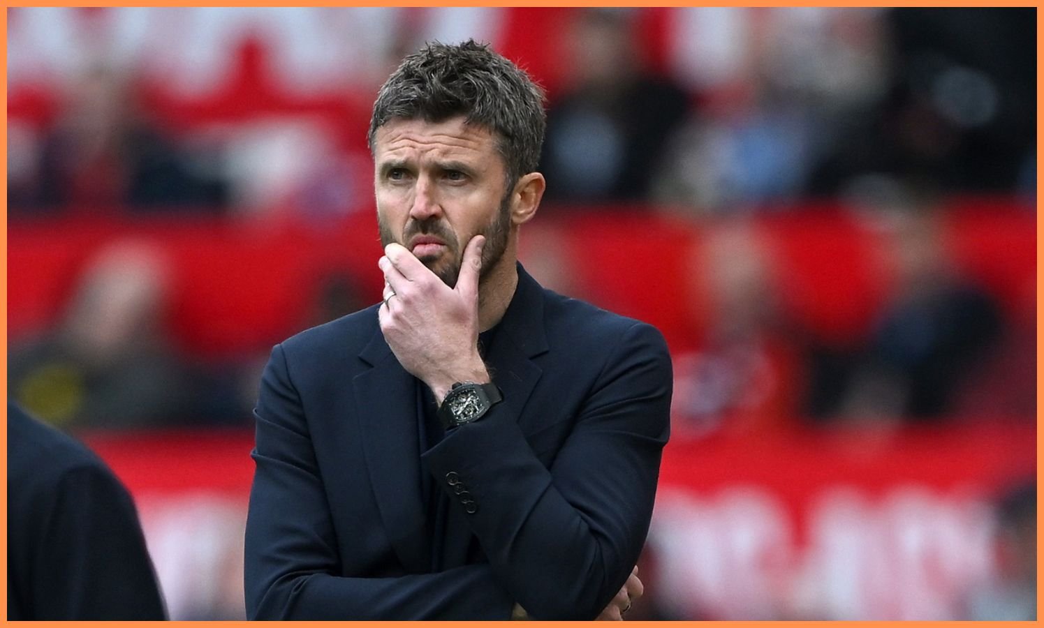 Manchester United interim manager Michael Carrick looks on