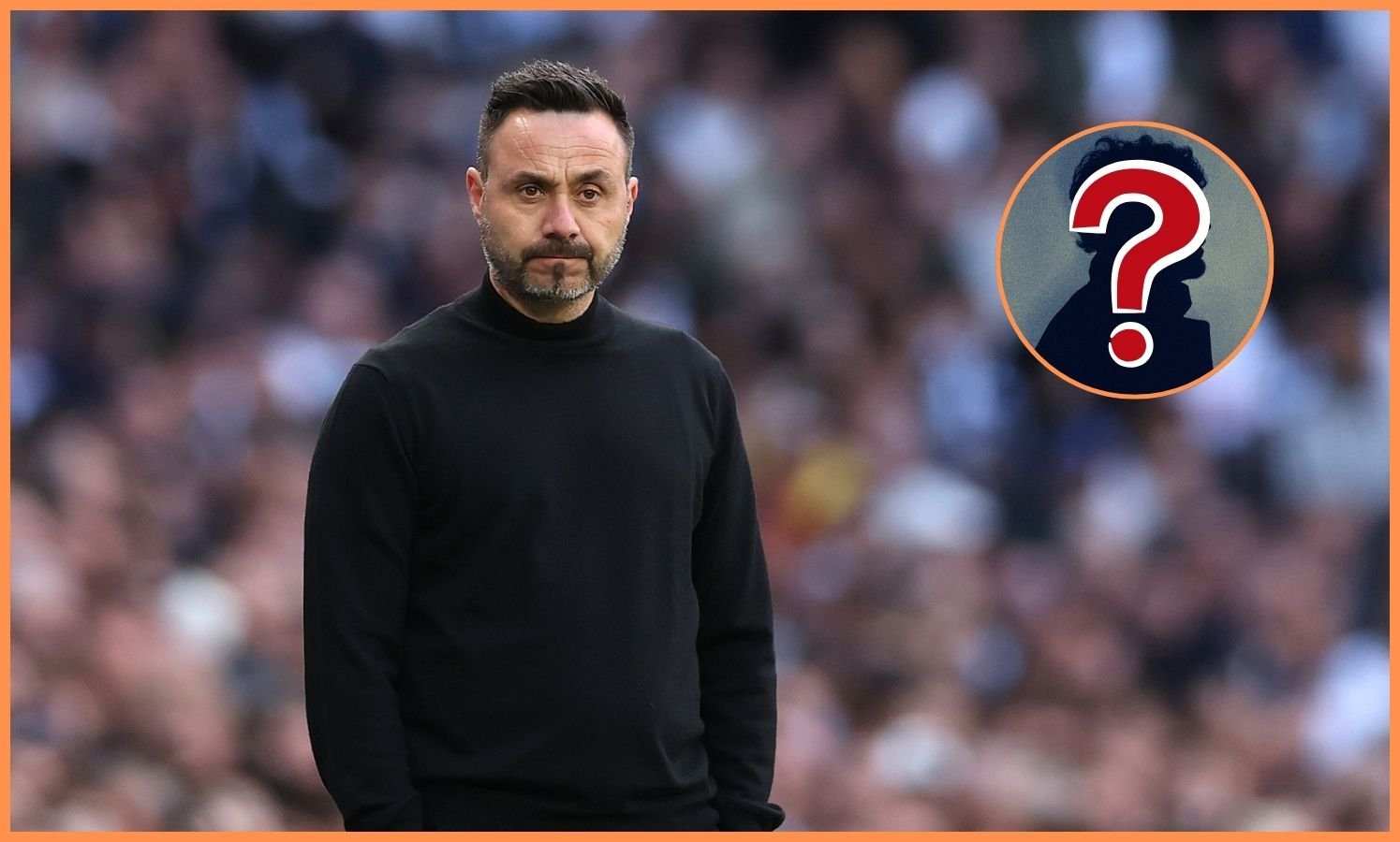 Tottenham manager Roberto De Zerbi looks on