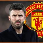 Michael Carrick and the Manchester United logo