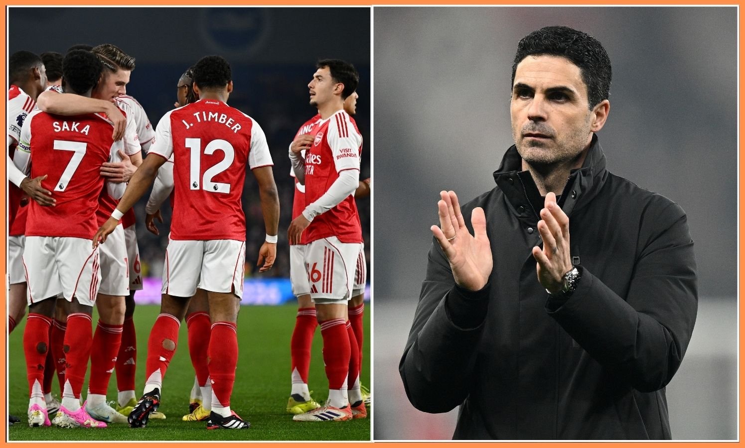 Bukayo Saka and Mikel Arteta