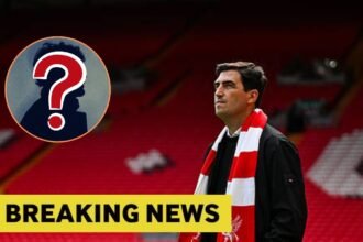 Andoni Iraola with breaking news and mystery player overlay