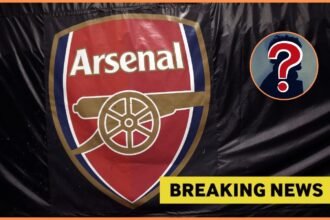 Arsenal FC logo and breaking news banner