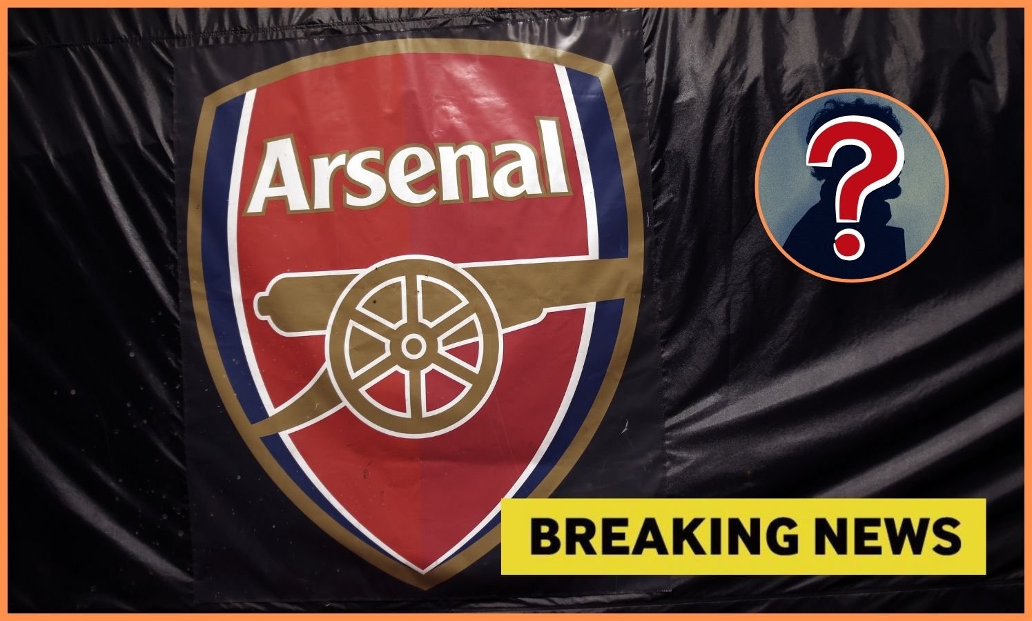 Arsenal FC logo and breaking news banner
