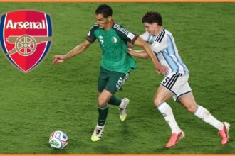 Julian Alvarez in action for Argentina at the 2026 World Cup