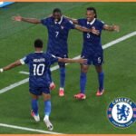 Jules Kounde celebrates with his France teammates at the World Cup