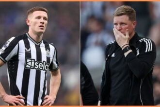 Elliot Anderson and Eddie Howe
