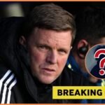 Newcastle manager Eddie Howe looks on during the defeat against Barcelona