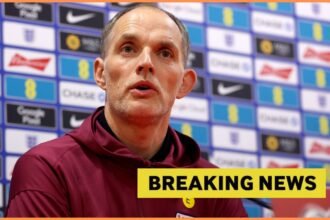 Thomas Tuchel at an England press conference