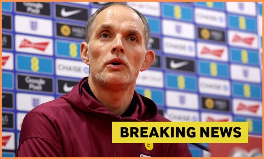 Thomas Tuchel at an England press conference