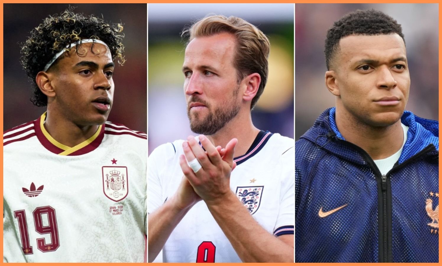 Lamine Yamal, Harry Kane, and Kylian Mbappe