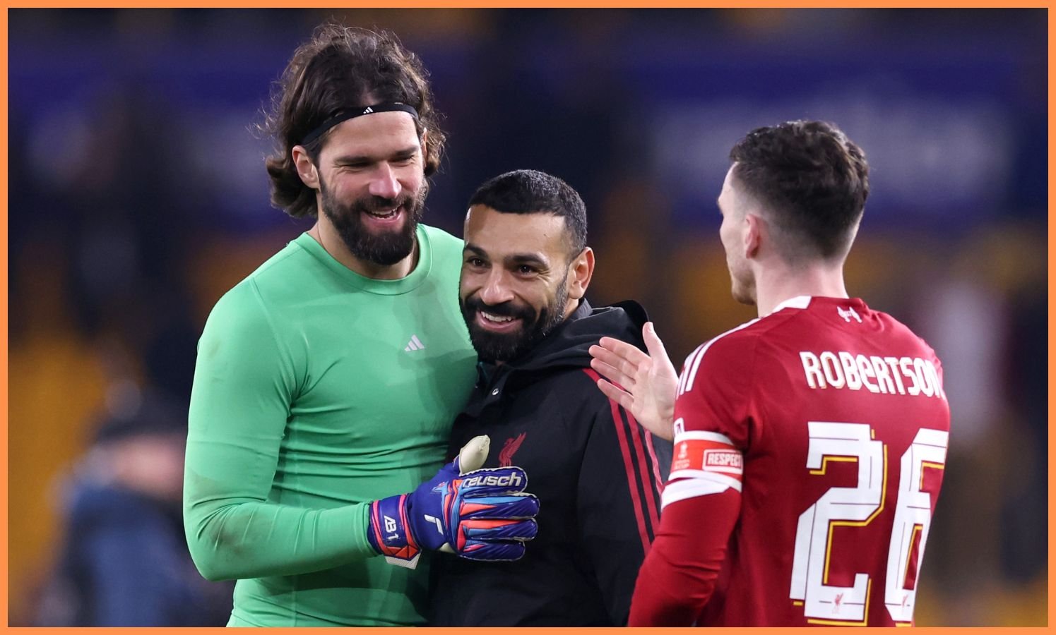 Alisson, Mohamed Salah, and Andrew Robertson