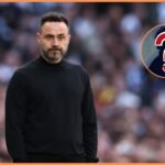 Tottenham manager Roberto De Zerbi looks on