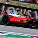 Hamilton celebrates his first Ferrari win