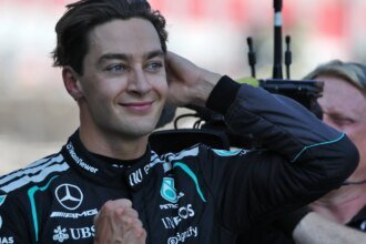 Russell celebrates in Austria