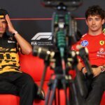 Norris and Leclerc were late to the Thursday press conference