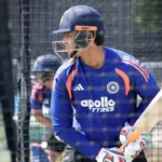 Vaibhav Sooryavanshi bats at nets