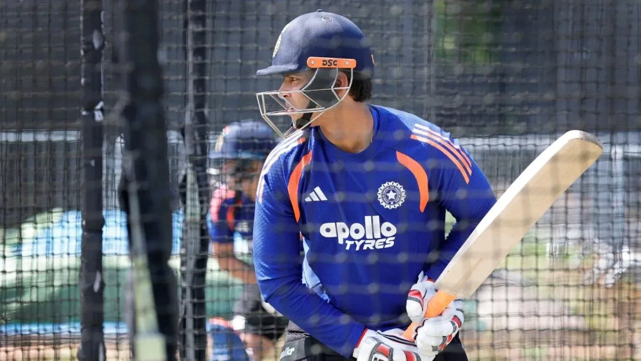 Vaibhav Sooryavanshi bats at nets