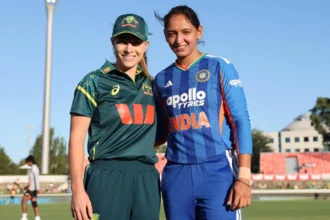 Harmanpreet Kaur at toss